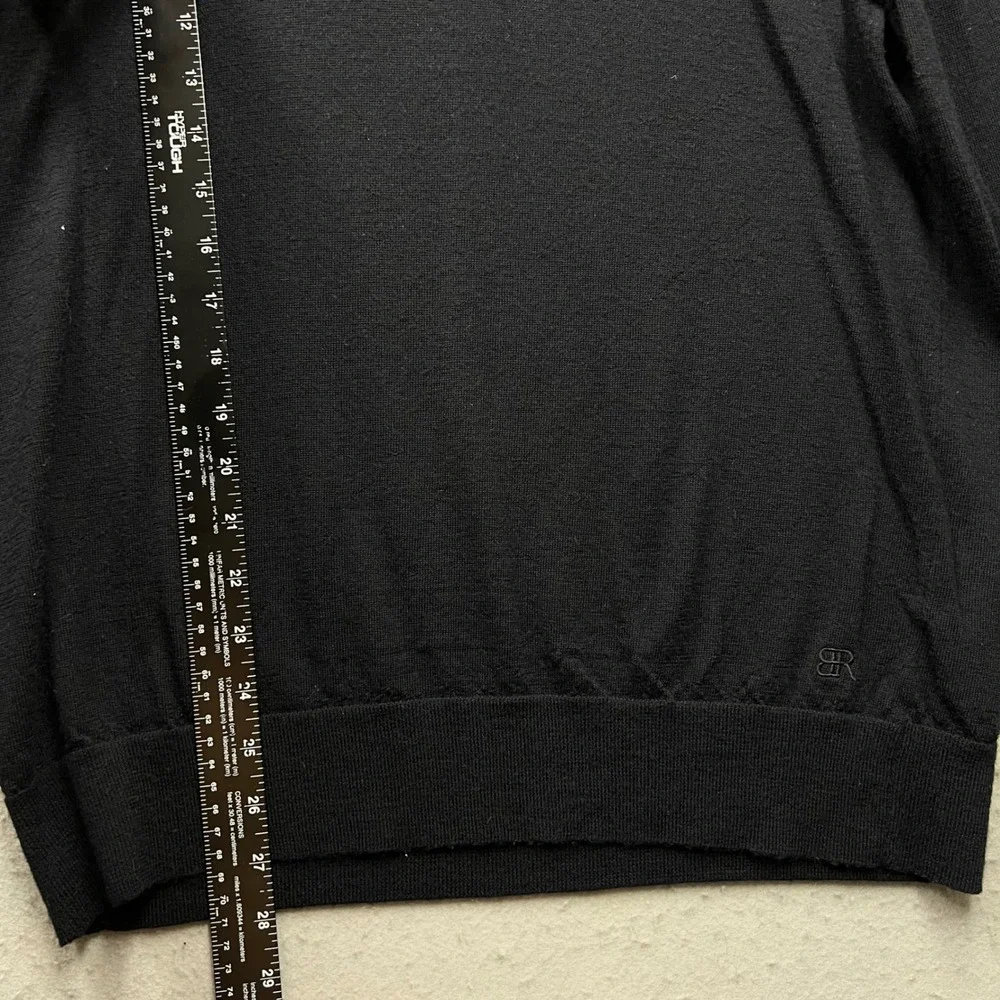 Banana Republic Mens XL Black 100% Merino Wool Crew Neck Lightweight Sweater
